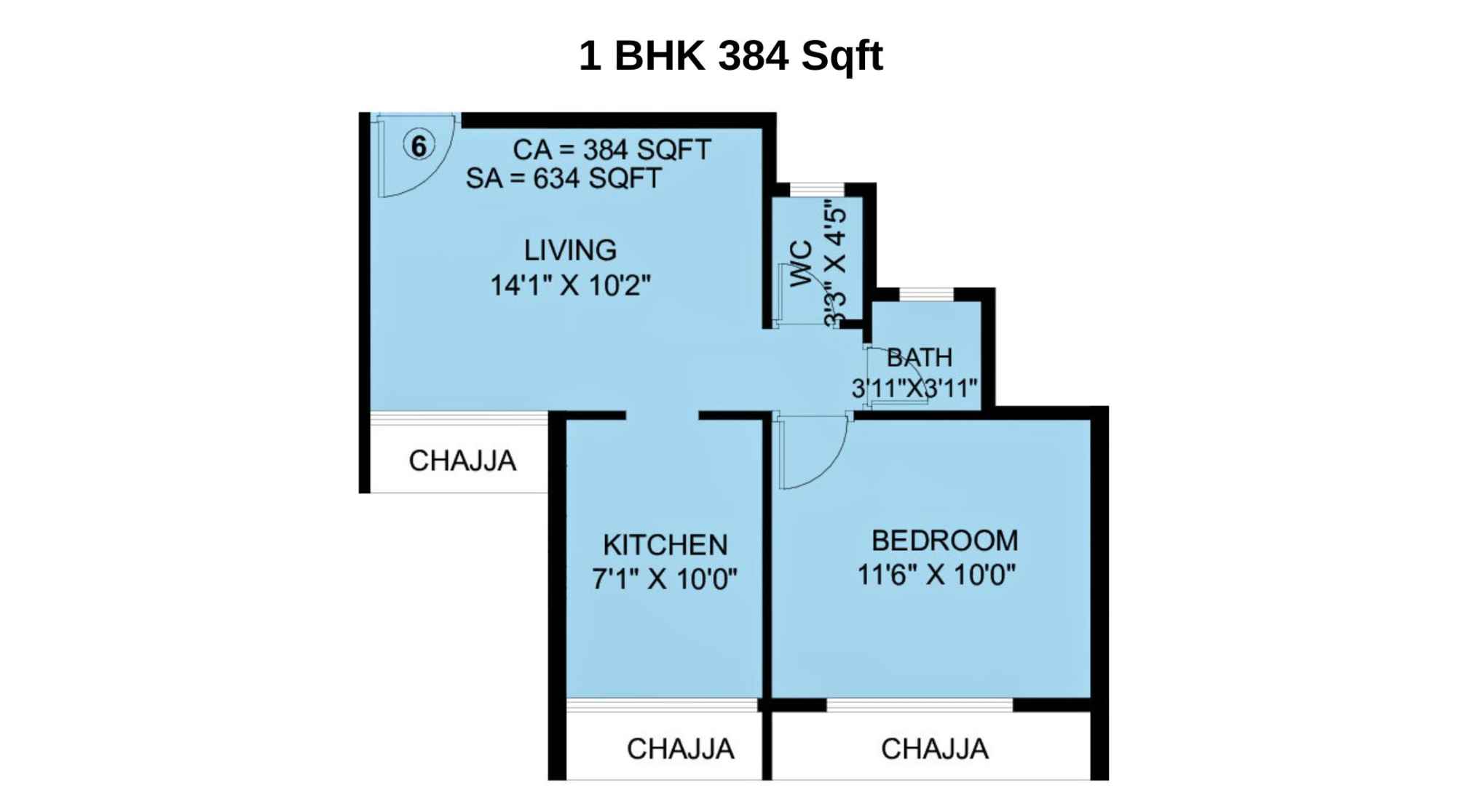 Sai-Ayana-Floor-Plan-1-BHK-384-Sqft