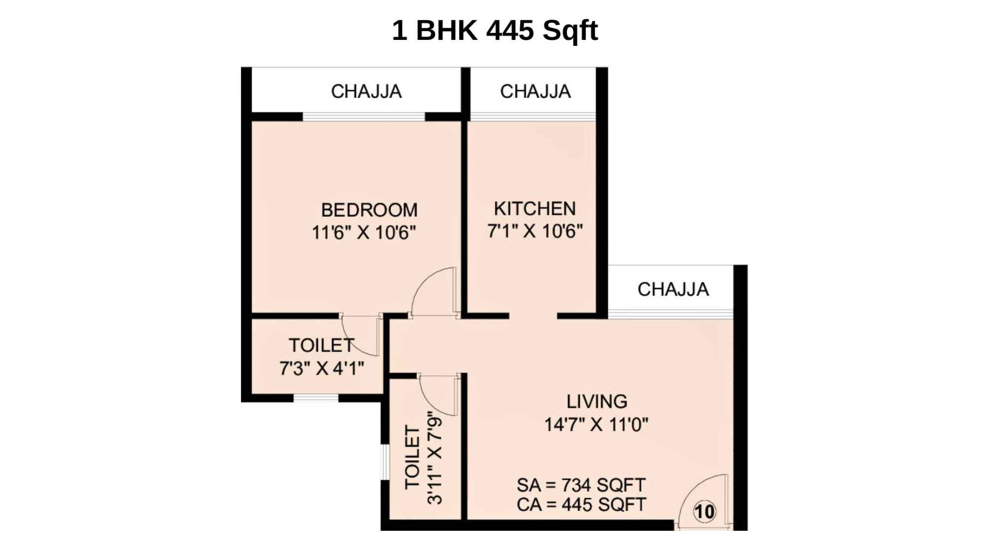 Sai-Ayana-Floor-Plan-1-BHK-445-Sqft