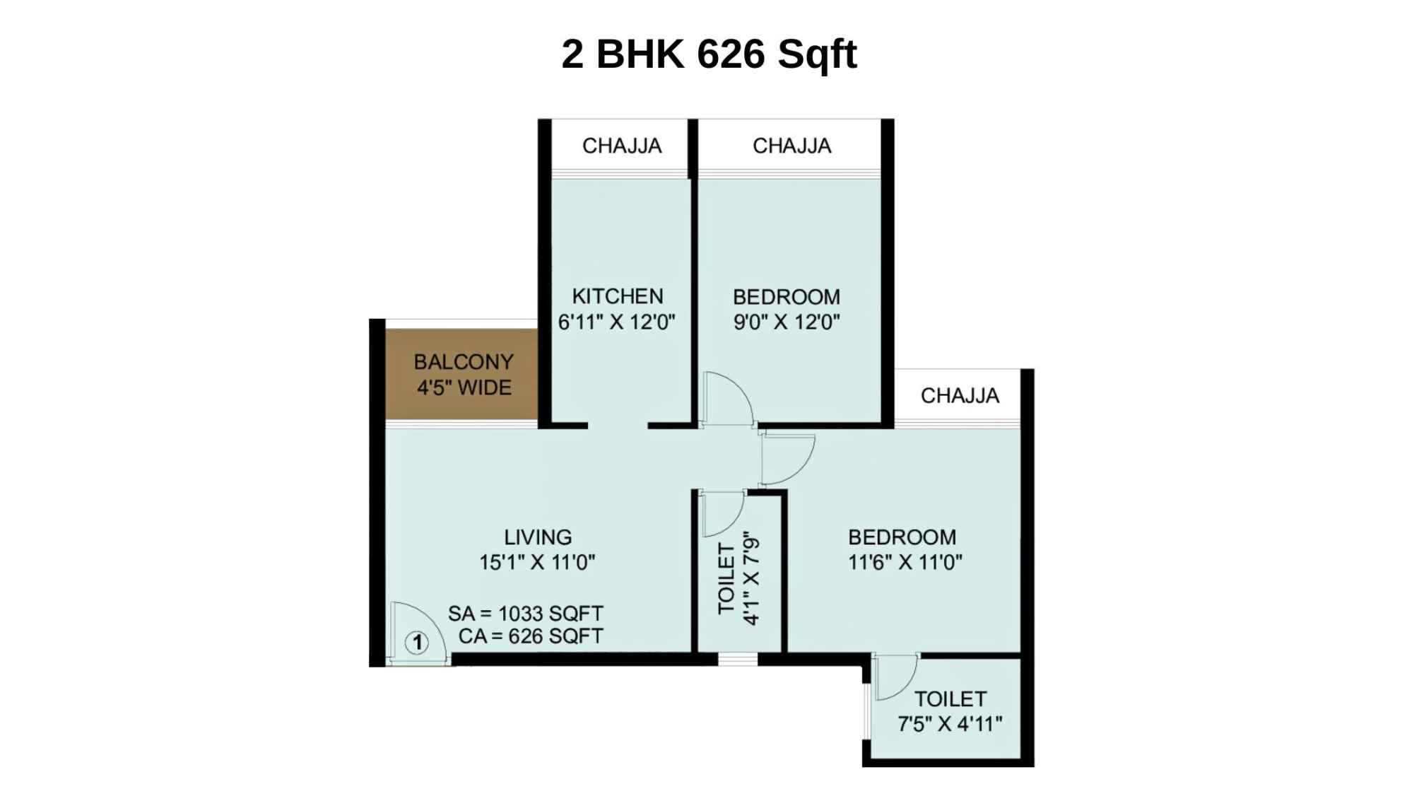 Sai-Ayana-Floor-Plan-2-BHK-626-Sqft