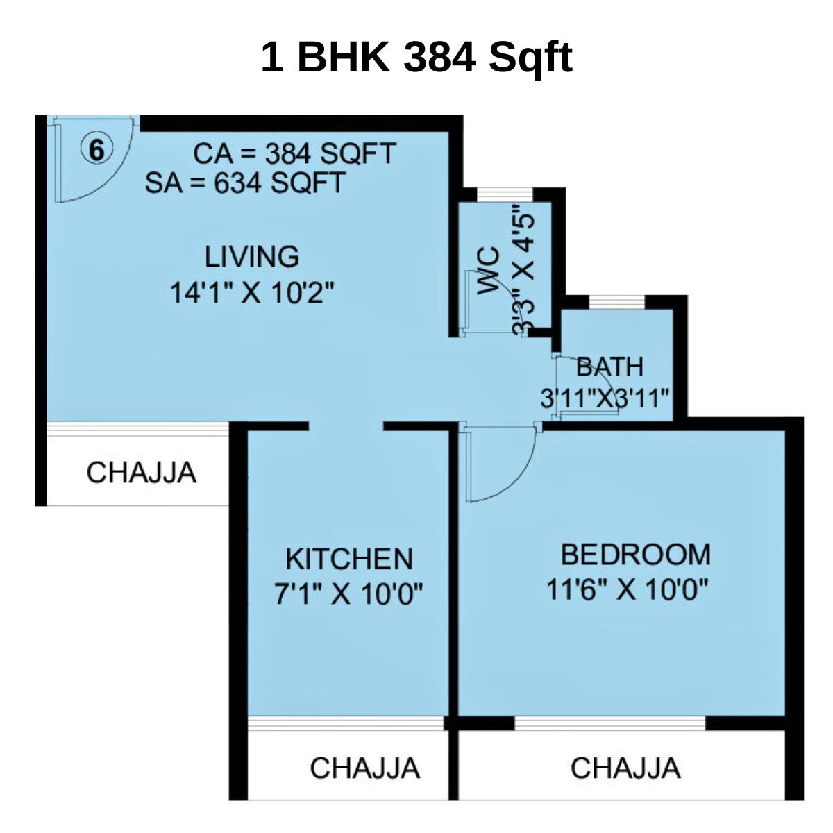 Sai-Ayana-Floor-Plan-1-BHK-384-Sqft